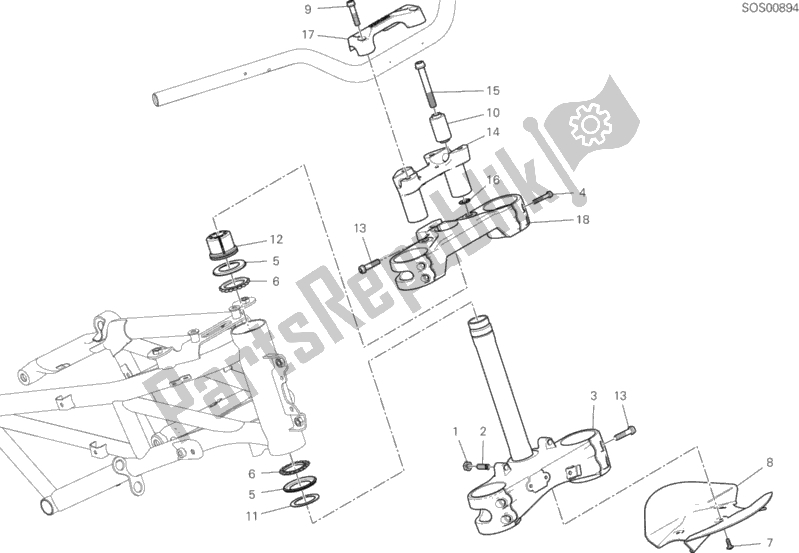 Wszystkie części do Monta? Podstawy G? Owicy Kierownicy Ducati Multistrada 1260 S ABS Thailand 2020